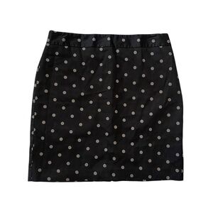 LOFT Black Silver Polka Dot A-Line Skirt